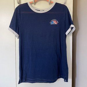 Old Navy Dark Blue/White T-shirt with Rainbow Logo, Size L